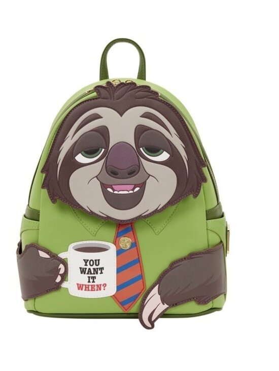 Loungefly Disney Zootopia Exclusive FLASH Cosplay Mini Backpack Sloth Coffee NWT main image 4